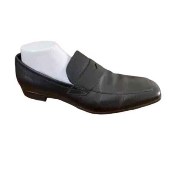 Prada Penny Loafers Mens US 8 Black Saffiano Leather Slip-on Right Shoes Only - Picture 1 of 6